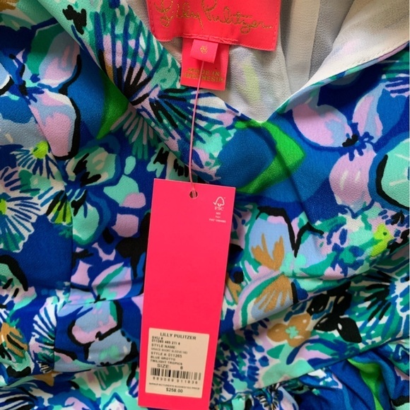 LILLY PULITZER 6 Blue Tiered midi dress Grace in Blue Grotto Twilight Tr… - Picture 11 of 14